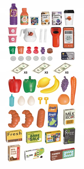 SUPERMARKET SKLEP dla Dzieci PARA Lodówka WIFI KOSZYK OBROTOWA KASA MATADI