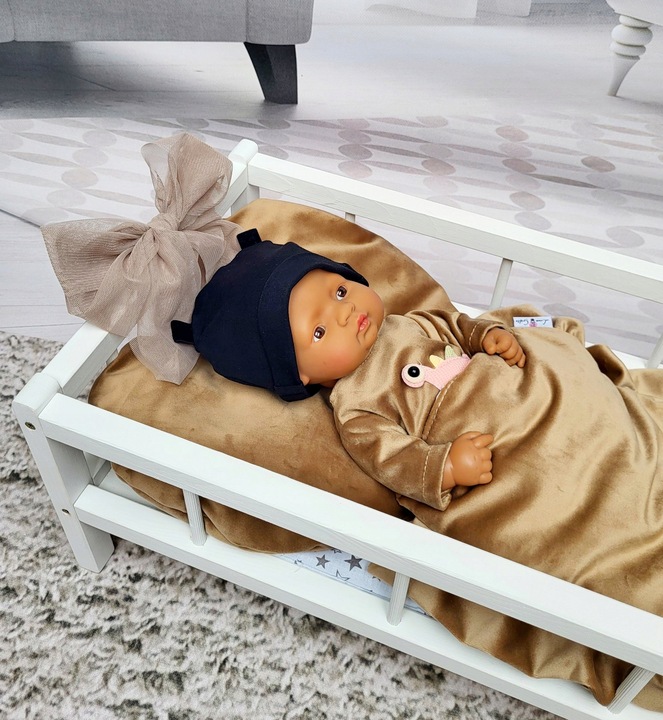 2w1 Łóżeczko – Kołyska XXL duże dla lalek z 3 elementową pościelą PL