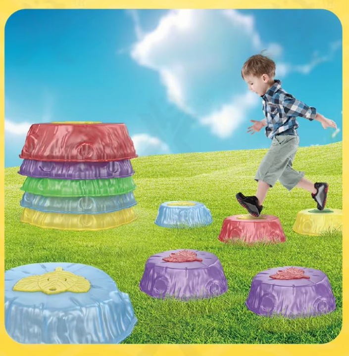 KAMIENIE BALANSUJĄCE SWIECĄCE TRENING RÓWNOWAGI SENSORYCZNE OGRODOWE 10szt.