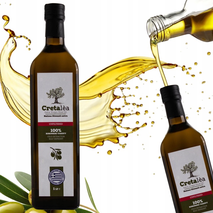 Oliwa z Oliwek Extra Virgin 1L Grecka NIEFILTROWANA Data 03/2027