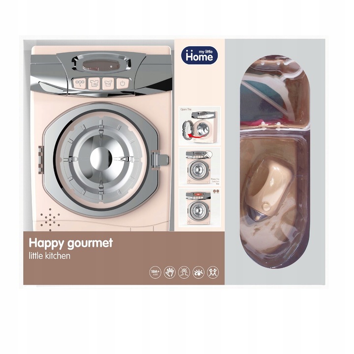 PRALKA AUTOMAT DLA DZIECI OBROTOWY BĘBEN OTWIERANE DRZWI ŻELAZKO DESKA AGD