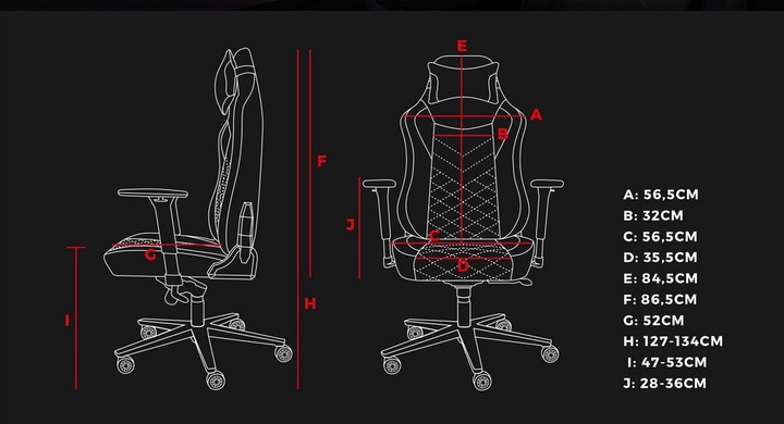 Fotel Gamingowy Biurowy Komputerowy GENESIS Nitro 890 G2 Czarny