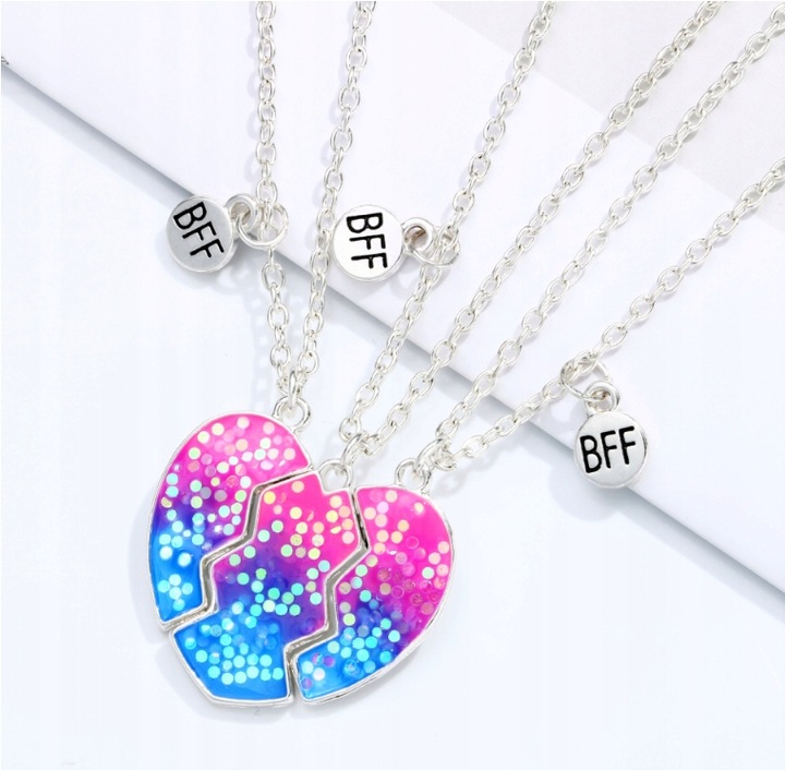 ŁAŃCUSZKI BFF DLA PRZYJACIÓŁEK ZESTAW 3 sztuki