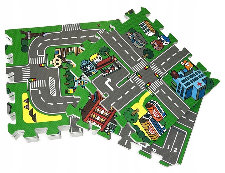 PUZZLE PIANKOWE MATA MIASTO ULICE DROGI 18EL DUŻE