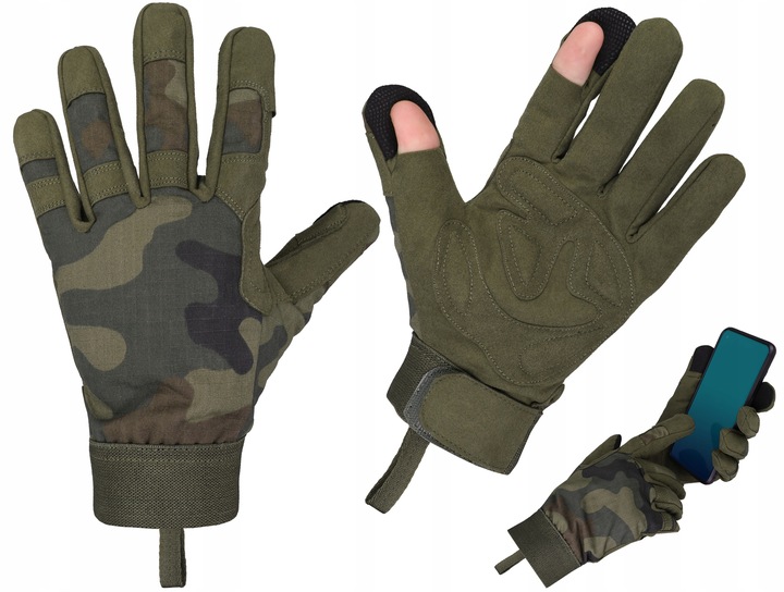 RĘKAWICE RĘKAWICZKI TAKTYCZNE DOMINATOR ARMY DO SMARTFONU PL CAMO WZ.93 L
