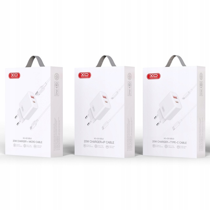 ZESTAW | SZYBKA ŁADOWARKA SIECIOWA PD TYPE-C| QC3.0 USB + KABEL TYPE C 60W