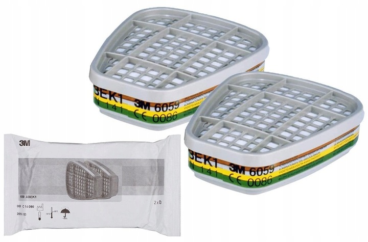 POCHŁANIACZ 6059 ABEK1 3M ORYGINAŁ komplet 2 sztuk pasuje do 3M 7502 6200