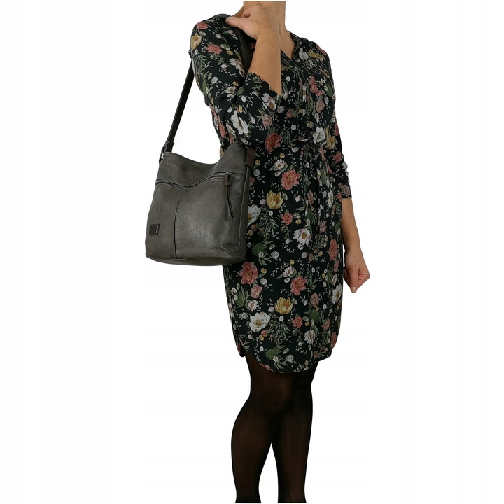 Torebka Damska Listonoszka Bordowa Torba Worek Na Ramię Długi Pasek Lekka