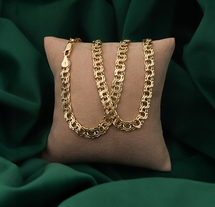 ZŁOTY PEŁNY ŁAŃCUSZEK MĘSKI GARIBALDI Z KRZYŻYKIEM PR 925 585 GRAWER GRATIS