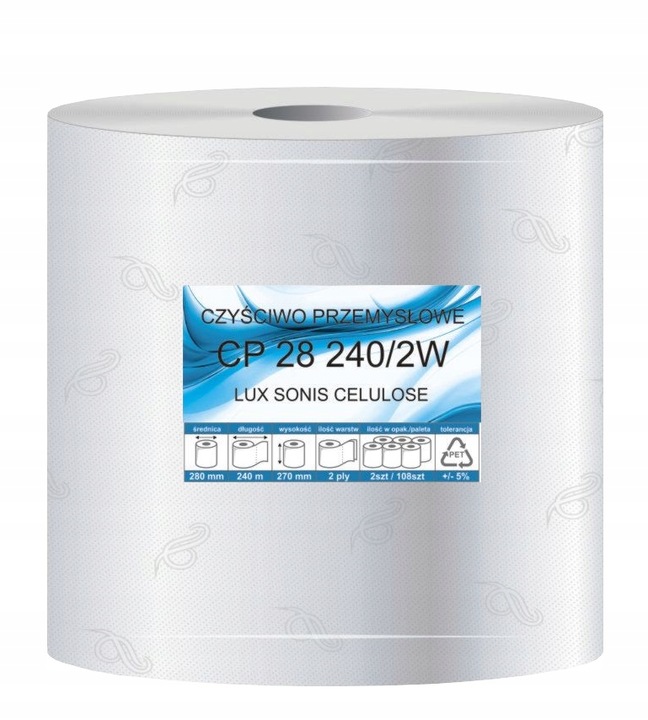 CZYŚCIWO PRZEMYSŁOWE CELULOZA 2warstwowe 244m 1rol