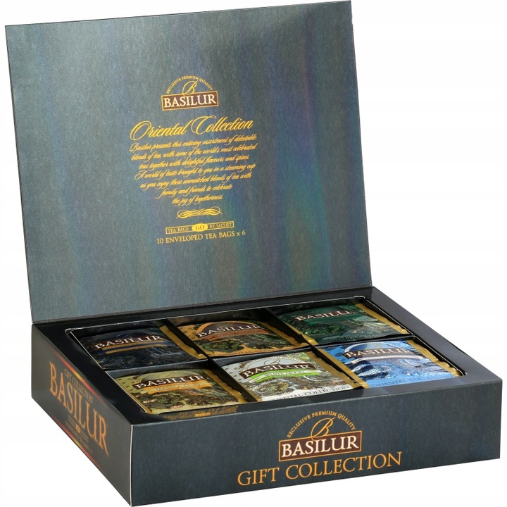 Basilur ORIENTAL GIFT zestaw herbat 6 SMAKÓW 60 torebek W HERBACIARCE