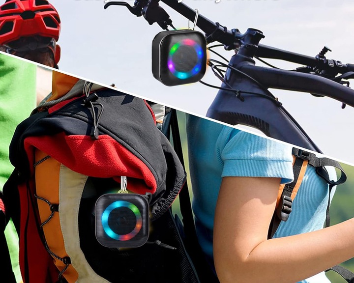 Przenośny Zewnętrzny Głośnik Bluetooth 5.3 LED Mobilny Bezprzewodowy USB-C