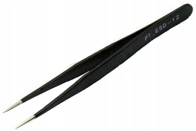 Pęseta do rzęs prosta czarna