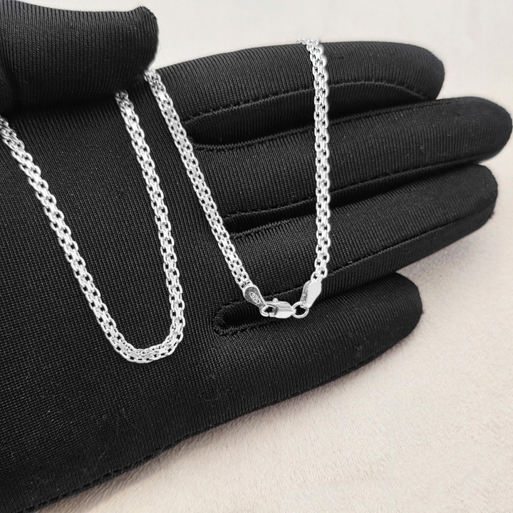 Solidny Łańcuszek Na Szyję Bismarck Srebro 925 Splot Bismark | 50 cm x 3 mm