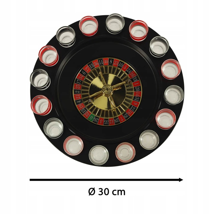 IMPREZOWA RULETKA ALKOHOLOWA GRA ZESTAW 16 KIELISZKÓW