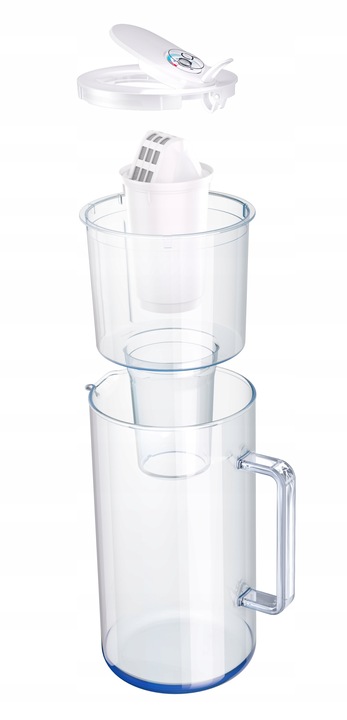 Dzbanek filtrujący szklany Aquaphor Nord 2,5l z wkładem A5 (350l), biały