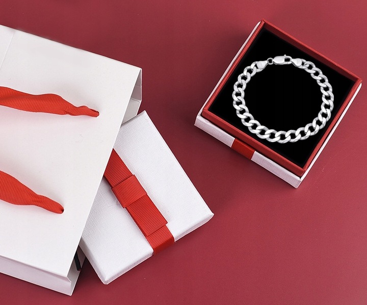 GRUBA Srebrna Bransoletka 9mm Męska PANCERKA SREBRO 925 Bransoleta + GRATIS