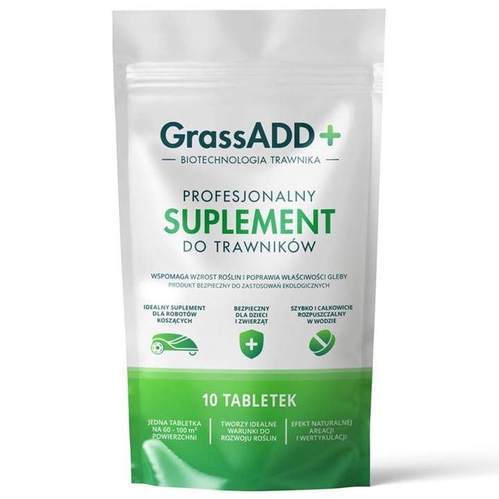TABLETKI do TRAWNIKA HUMUS bakterie glebowe GrassADD+ do ROBOTA koszącego
