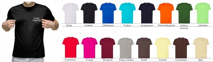KOSZULKA Z WŁASNYM NADRUKIEM NAPIS LOGO TEKST M