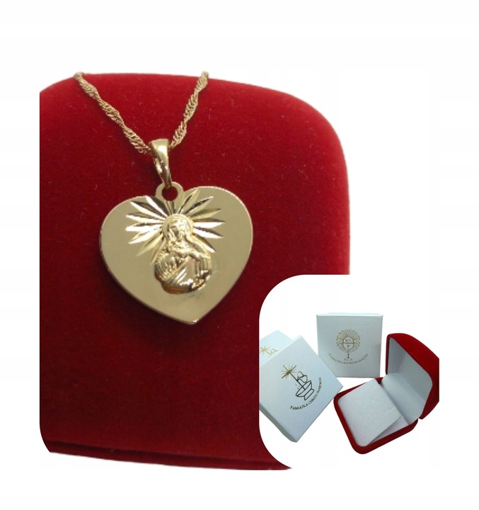 Łańcuszek komunijny medalik SZKAPLERZ Matka Boska