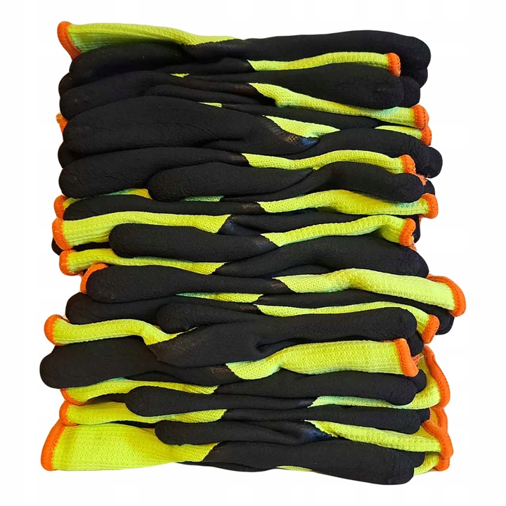 12 PAR Rękawice Robocze Ocieplane Ochronne BHP Grube Zimowe Latex Ciepłe 10