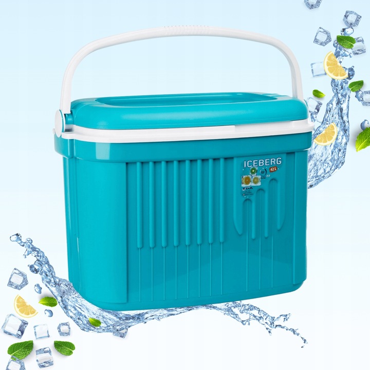 DUŻA LODÓWKA TURYSTYCZNA 42L na WKŁADY MROŻĄCE do AUTA kemping PODRÓŻY