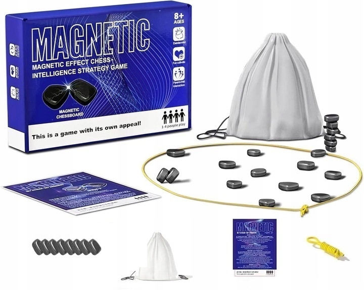 KAMIENIE MAGNETYCZNE GRA magnetyczna w SZACHY Prezent DUŻE logiczna dziecka