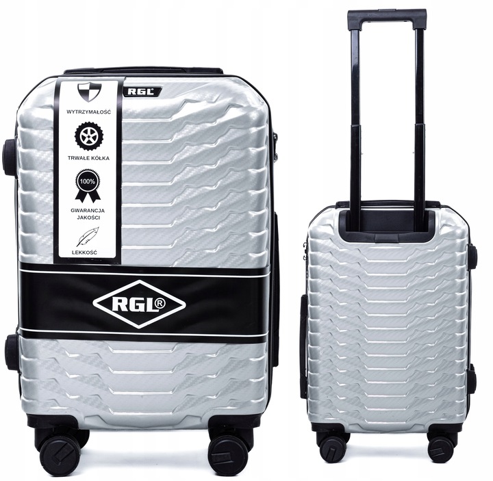 MAŁA WALIZKA KABINOWA L NA 4 KÓŁKACH PODRÓŻNA TORBA POLICARBON RGL