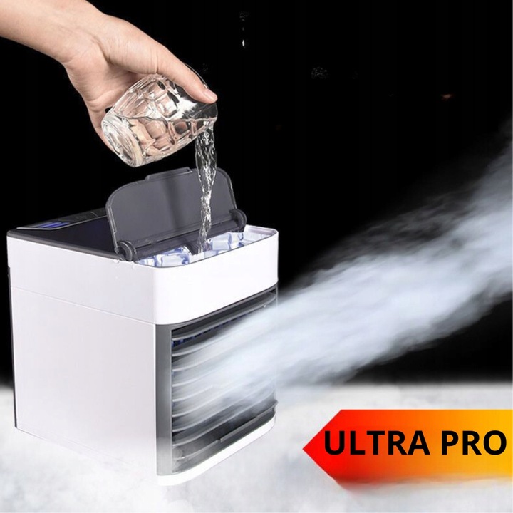 PRZENOŚNY MAŁY KLIMATYZER USB NA WODĘ i LÓD 3W1 KLIMATOR DO DOMU WENTYLATOR