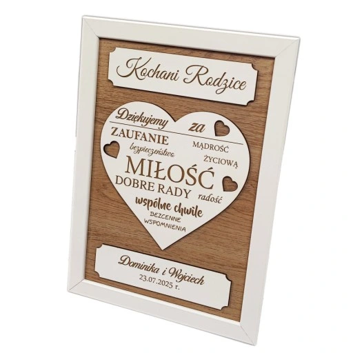 Ramka 3D PREZENT Podziękowanie dla Rodziców dla Babci i Dziadka Ślub Dzień