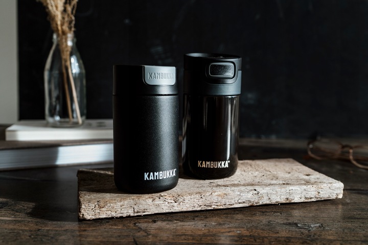 Termiczny kubek Kambukka Etna 300 ml – termos czarny, Snapclean, biuro