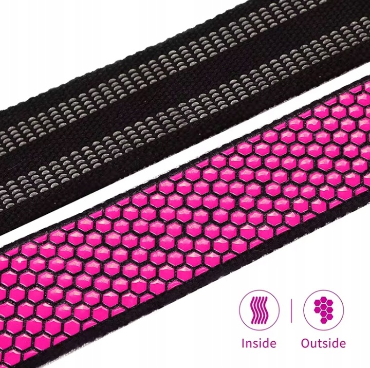 Paski treningowe uchwyty do Martwego Ciągu MKAS 2x sztuki różowe