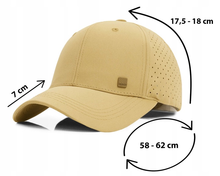 CZAPKA z Daszkiem Bejsbolówka Oddychająca Głęboka BEŻOWA Pako Jeans