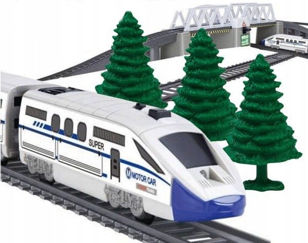 Kolejka elektryczna OGROMNY TOR MOST TUNEL 914cm Pociąg na baterie XXL