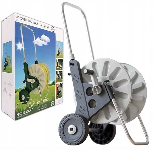 WÓZEK ALU ZWIJACZ BĘBEN NA WĄŻ OGRODOWY 60 METRÓW PISTOLET ZRASZACZ BEST