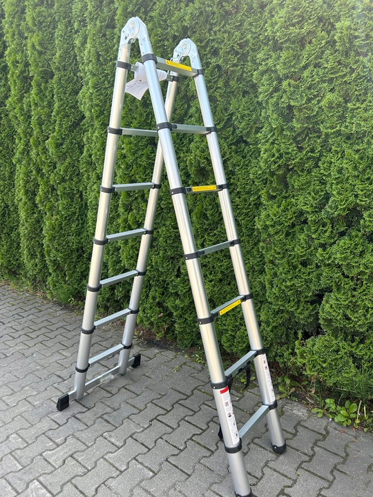 DRABINA ALUMINIOWA TELESKOPOWA PRZEGUBOWA 4.4 M (2 x 220 cm ) 2 x 7 STOPNI