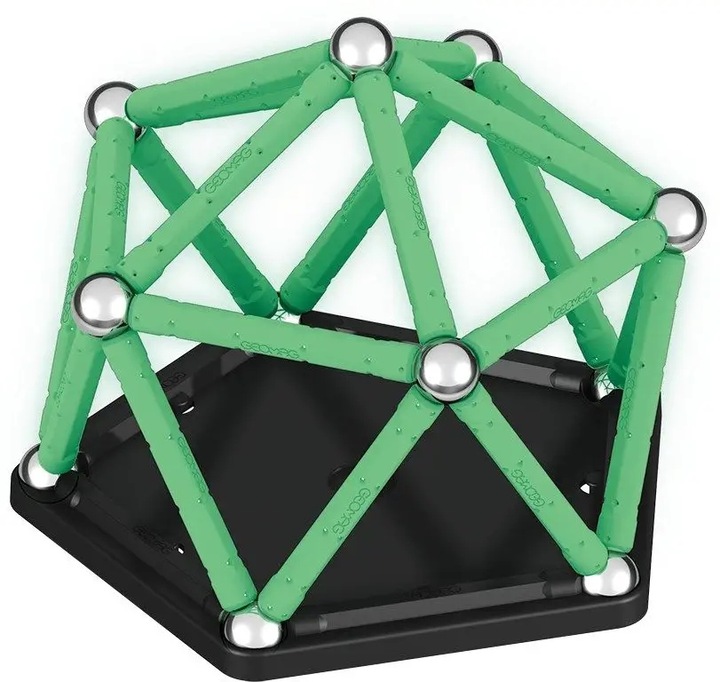 KLOCKI MAGNETYCZNE DLA DZIECI GEOMAG GLOW RECYCLED 60 ELEMENTÓW EDUKACYJNE