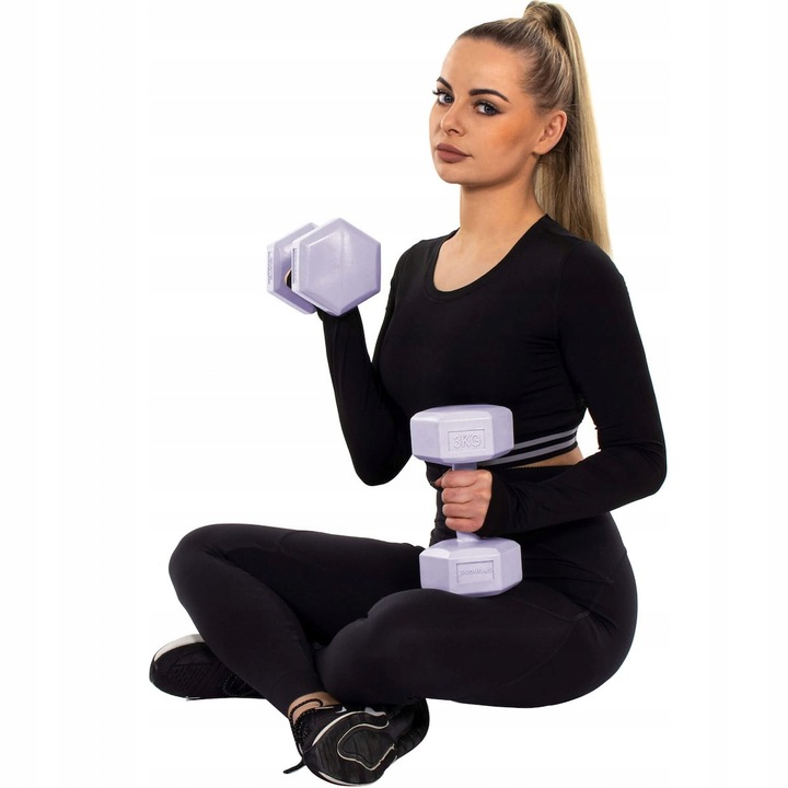 HANTLE 2x3kg ZESTAW CIĘŻARKI HANTELKI DO ĆWICZEŃ W DOMU HEKSAGONALNE