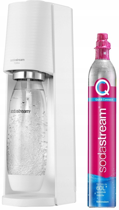 Saturator SodaStream do Wody Gazowanej Terra Biały Butelka Nabój CO2
