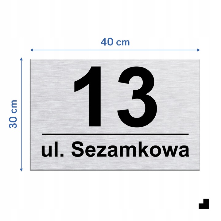 DUŻA NIERDZEWNA TABLICZKA ADRESOWA Z NUMEREM DOMU | numery na dom | 40x30cm
