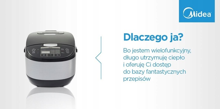 RYŻOWAR MIDEA 600W Program automatyczny wyświetlacz
