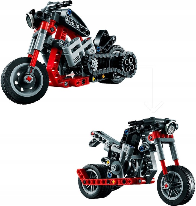 LEGO 42132 Technic Motocykl Motor Chopper 2w1