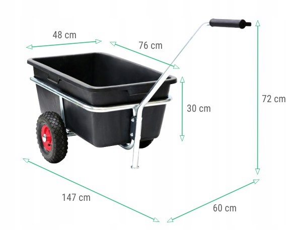 Wózek OGRODOWY transportowy dwukołowy Taczka 135L