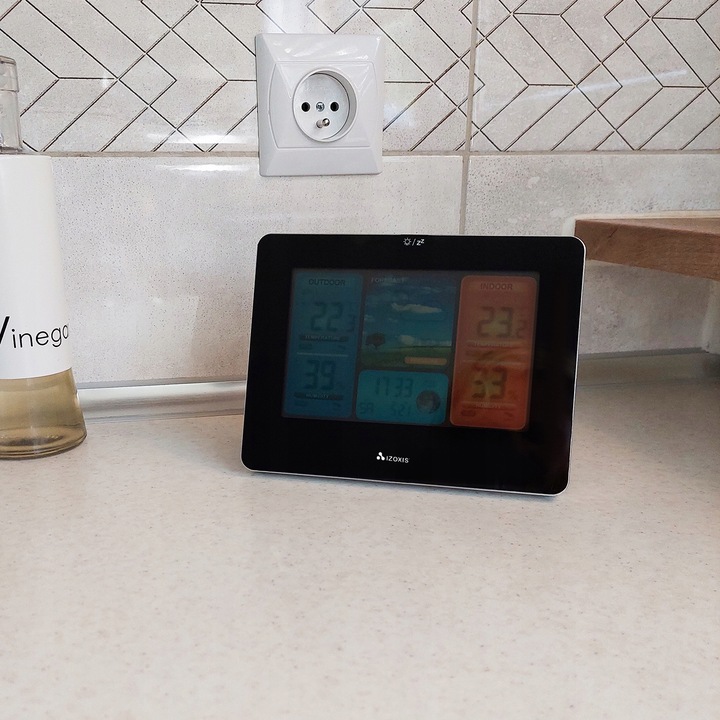 Stacja Pogodowa Pogody Higrometr Bezprzewodowa Termometr Czujnik Zegar Data