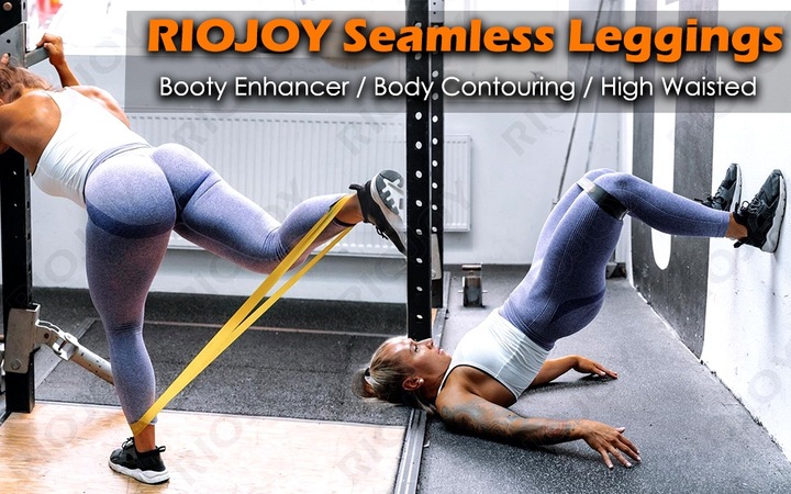 RIOJOY LEGGINSY DAMSKIE SPORTOWE PUSH UP WYSOKI STAN GRADIENT ROZMIAR M