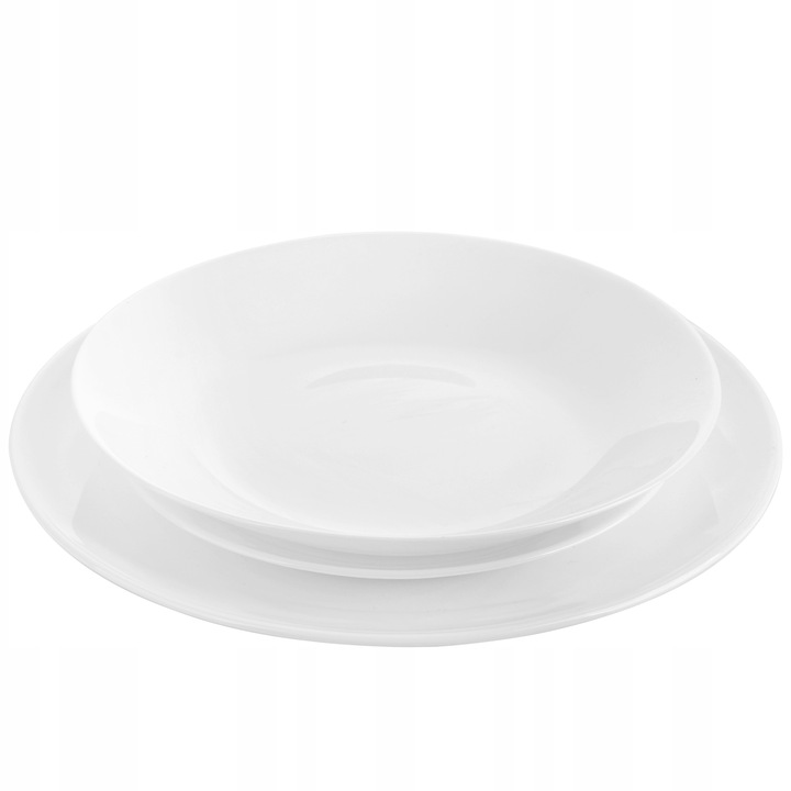 Serwis OBIADOWY komplet talerzy dla 6 osób 18 elementów BIAŁE
