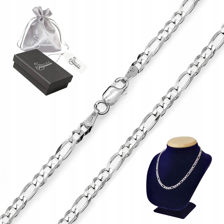 Łańcuszek Damski Srebrny Splot FIGARO Srebro pr. 925 Prezent | 40 cm x 2 mm