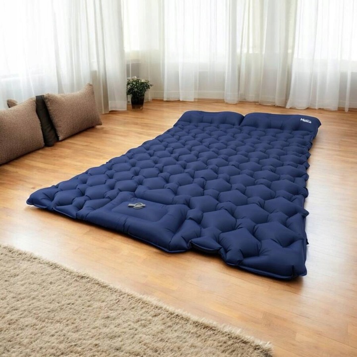 Materac Dmuchany Łóżko Dwuosobowe Z Pompką Do Spania Turystyczne Mata Lekka