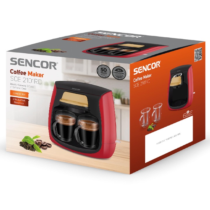 Ekspres do Kawy Przelewowy Sencor SCE 2101RD 500W