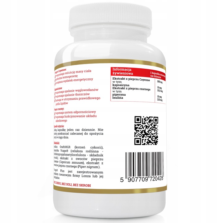 KAPSAICYNA + PIPERYNA ODCHUDZANIE WEGAN 120 kaps